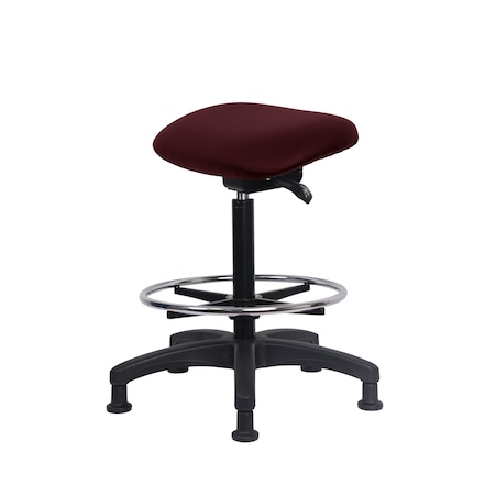 Blue Ridge Ergonomics Vinyl Sit-Stand - Standing Height with Chrome Foot Ring Stationary Glides in Borscht Supernova Vinyl VSTSS-RG-CF-RG-8815
