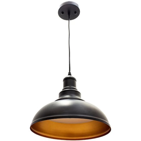 Westgate 12in INTEGRATED LED VINTAGE PENDANT LIGHT 25W 1300LM C90 5CCT 27/30/35/40/50K, BLACK, White LCFA-MCT5-BK