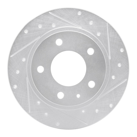Dynamic Friction Co DFC Brake Rotor - Drilled and Slotted - Silver 631-80029R