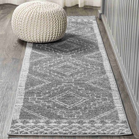 Jonathan Y Amir Moroccan Beni Souk Gray/Cream 2 ft. x 10 ft. Runner Rug MOH200C-210