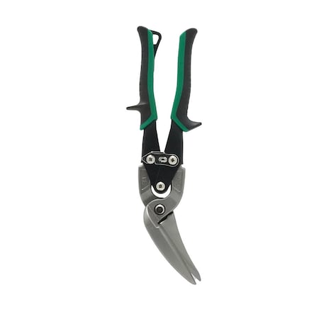 Malco Long Cut AVs Metal Cutting Snip, Right Offset, 2-1/4'' Cut Length, Green Grip AV73