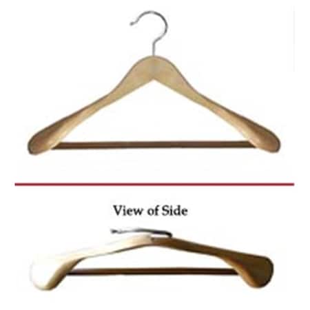 Proman Libra Wide Shoulder Suit Hanger with PVC Ribbed Bar - 12 hangers PR395866