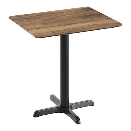 Flash Furniture Commercial 30x24 Natural HPL Tabletop with Black Table Height X Base ST-REC2430-NAT-T2222-GG