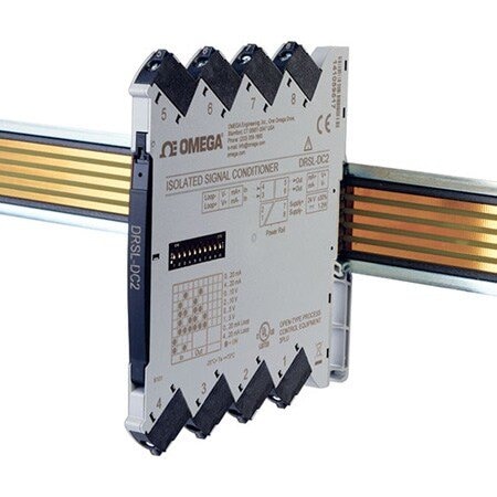 Omega Signal Conditioner: DIN Rail Mounting, 115 mm Overall Dp, 113 mm Overall Ht, 0 mA x 23 mA DRSL-DC2