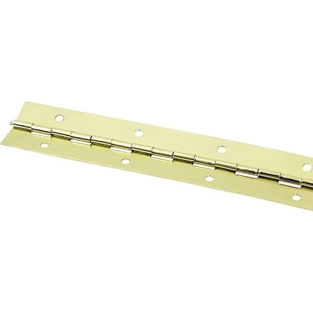 Prosource Continuous Hinge, 180 deg, Steel, Bright Brass, 1.5 in x 30 in LR-027-PS