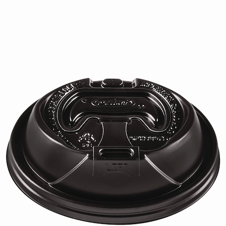 Dart Optima Reclosable Lids for Hot Paper Cups, Fits 12 oz to 24 oz Hot Cups, Plastic, Black, 1200PK OPT1224TGB