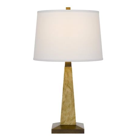 Homeroots 28" Brown Table Lamp With Off White Empire Shade 524707