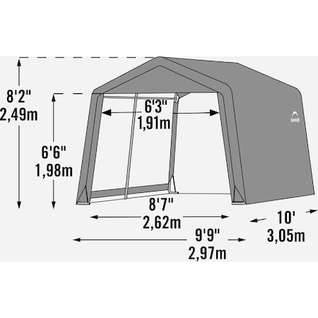 Shelterlogic 10 Ft. x 10 Ft. Shed-in-a-Box Peak Gray 70333