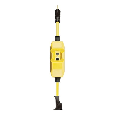 Southwire GFCI, Yellow, 2 ft, 1 Outlet, 14 AWG 26020002-6