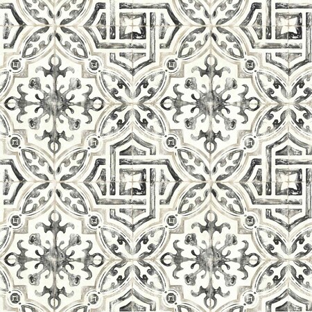 Brewster Sonoma Charcoal Spanish Tile Wallpaper 2904-12331