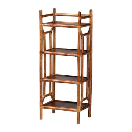 Bali & Pari Basile Marbled Tortoise Natural Rattan Display Shelf 268-14754-ZORO