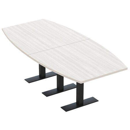 Skutchi Designs 8ft Boat Conference Table With Power | Harmony Series | 8 Person Meeting Room Table HAR-BOT-48X96-T.BK-WA7976-NA