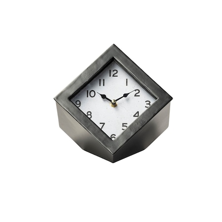 Homeroots 8" Black Ceramic Table Clock 376244