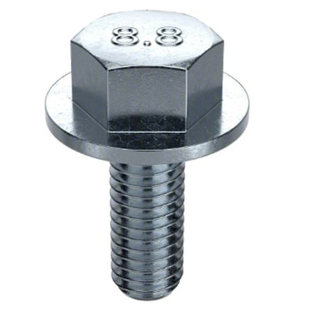 Zoro Select Class 8.8, M6-1.00 Flange Bolt, Zinc Plated Steel, 16 mm L, 100 PK M01258.060.0016