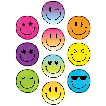 Teacher Created Resources Brights 4Ever Smiley Faces Accents, 30-Piece Set, 3PK 6932