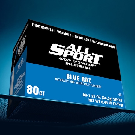 All Sport Powder Drink Mix, 1.3 oz, Blue, PK80 10121241