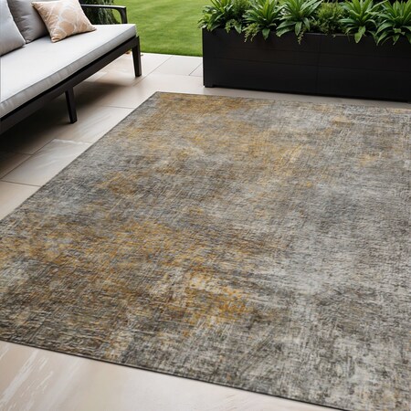 Homeroots 5' X 8' Gray Silver And Charcoal Abstract Washable Indoor Outdoor Area Rug 577650