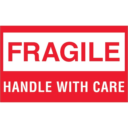 Bubblefast 3'' x 5'' - ''Fragile - Handle With Care'' Labels BFDL1070
