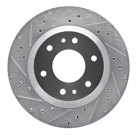 Dynamic Friction Co DFC Brake Rotor - Drilled and Slotted - Silver 631-48044L
