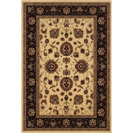Sphinx By Oriental Weavers Oriental Weavers Ariana 130/7 8' Round  Round - Ivory/ Black-Polypropylene A130/7240240ST