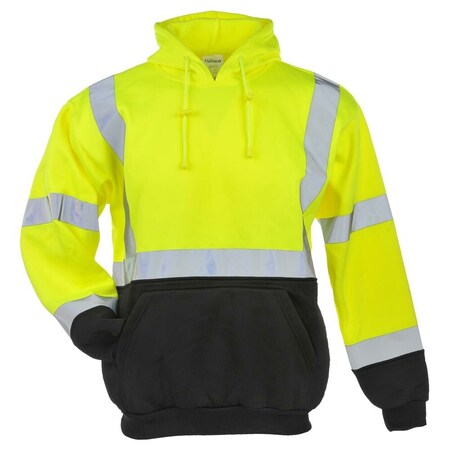 J. J. Keller & Associates Class 3 High Visibility Reflective Hoodie with Black Bottom, 4XL, SAFEGEAR 59328