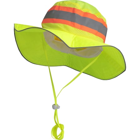 Ironwear Reflective Hi Vis Boonie Hat with Chin Strap, Lime 1271-L