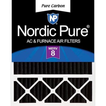 Nordic Pure 20x25x5 Pure Carbon Pleated Air Filter, High Capacity, MERV 8 20x25x5LXREDPCP-1