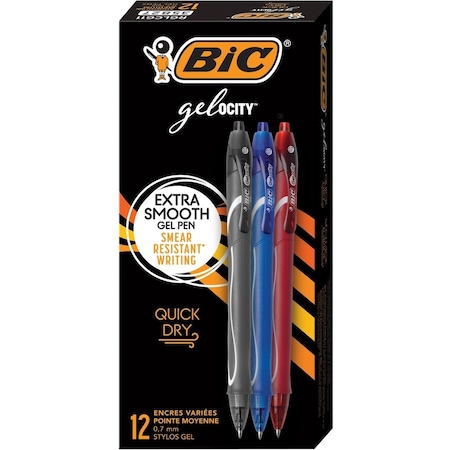 Bic 0.7 mm Gel-ocity Quick Dry Retractable Gel Pen - Assorted Color RGLCG11-AST