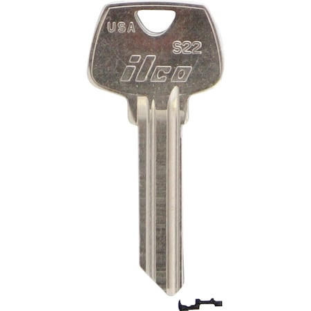 Ilco Sargent Nickel Plated House Key S22, 10PK IAL5480824B
