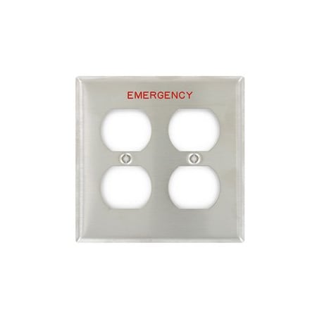 Leviton Receptacle Wallplate, Standard Size, Gang 2, Brushed Stainless Steel 84016-E40