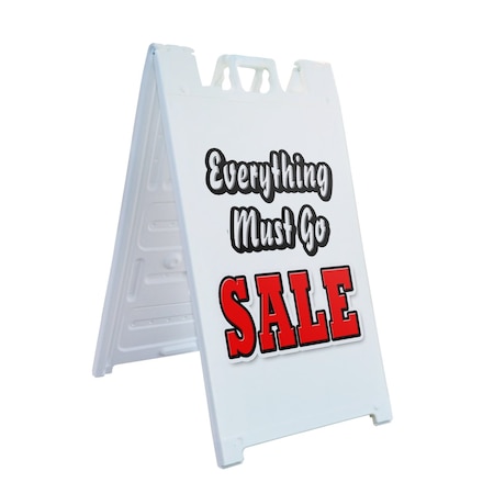 Signmission Everything Must Go Sale, A-Frame & 2 Decals Installed, Heavy-Duty Plastic Frame SBHD-D-2436-Everything Must Go Sale