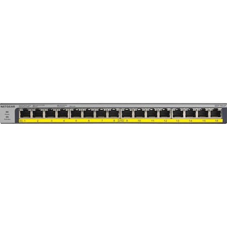 Netgear 16-PORT POE/POE+ GIGABIT ETHERNET UNMANAGED SWITCH 76 WATT POWER GS116LP-100NAS