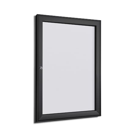 Showdown Displays 21 In W X 28 In H Indoor Enclosed Bulletin Board Black - Slim 21X28BBSBLACK