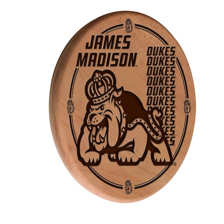 Holland Bar Stool Co James Madison University 13" Laser Engraved Solid Wood Sign WSgnLNatJmsMad
