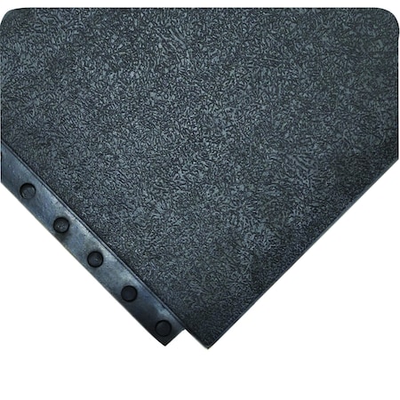 Wearwell Antifatigue Mat, 3 ft L x 3 ft W, 5/8" Thickness, Nitrile Rubber, Solid, Black 577.58X3X3NBRBK