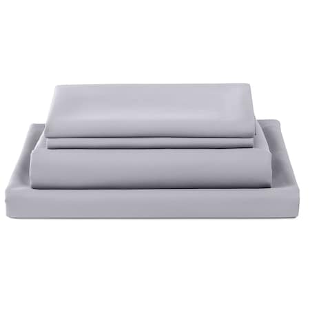 Lavish Home Queen Size Bed Sheets 4-Piece Brushed Microfiber Sheet Set 2 Pillowcases, Flat, and Fitted Sheets 66-MF75S-Q-SIL