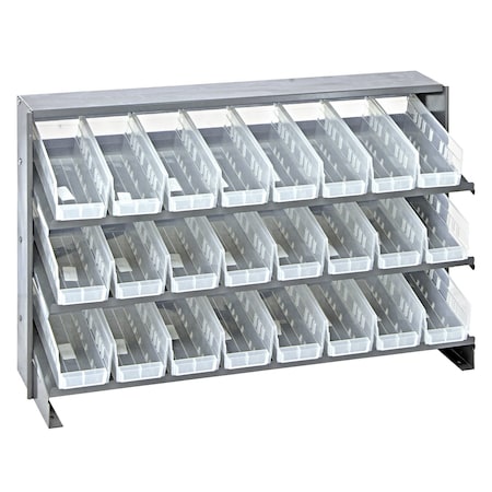 Quantum Storage Systems BENCH RACK W/24 BINS CLEAR QPRHA-101CL