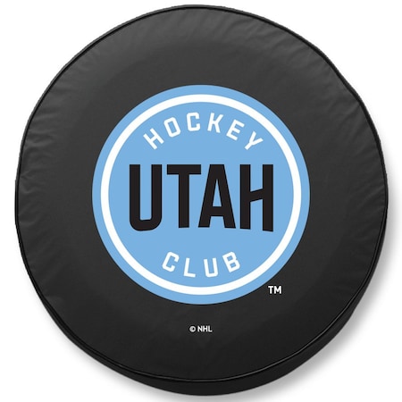 Holland Bar Stool Co Utah Hockey Club Tire Cover - Size I - 28inx8in on Black Vinyl TC