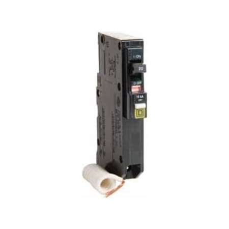 Square D Circuit Breaker, QO Series, 20A, 1 Pole, 120V AC, 10kA at 120/240V AC QO120CAFIC