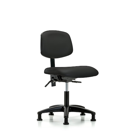 Blue Ridge Ergonomics Desk Chair Desk Chair, Vinyl, Glides, Blk, No Arms, 18" to 23" Height, Vinyl, Black BR-VDHCH-RG-T0-A0-RG-8540