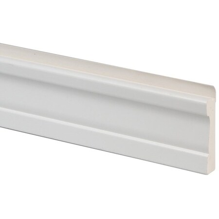 Inteplast Building Products Wainscot Base Moulding, 8 ft L, 158 in W, 1116 in Thick, PVC, White 16230800891