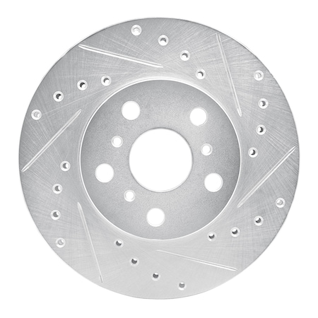 Dynamic Friction Co DFC Brake Rotor - Drilled and Slotted - Silver 631-76036R