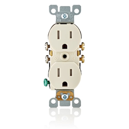 Leviton Tamper-Resistant Duplex Receptacle, 15 Amp, 125 Volt T5320-ST