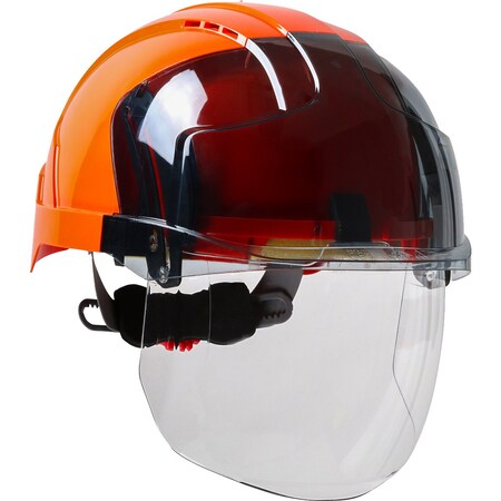 Jsp Type I, Vented Industrial Safety Helmet w/Lightweight ABS Shell, Integrated ANSI Z87.1 Faceshield, 6-P 280-EVSV-ORS
