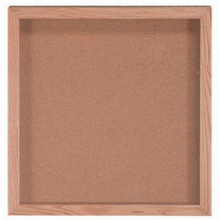 Aarco Souvenir and Memorabilia Display Case Natural Oak 24"x24" OBC2424S