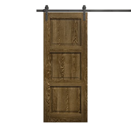 Sartodoors Modern Barn Door 18 x 96 inches, Ego 5010 Marble Oak, 6.6FT Rail Track Heavy Hardware Set, Solid EGO5010BD-B-DMR-1896