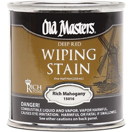 Old Masters 15016 0.5 Pint. Deep Red Rich Mahogany Wiping Stain 240 Voc 86348150164