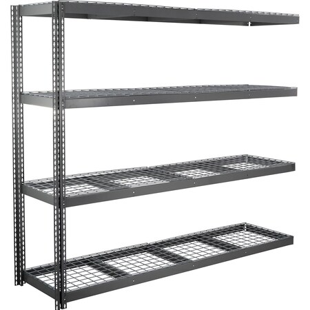 Global Industrial 4 Shelf, Standard Duty Boltless Shelving Add On, 96"W x 36"D x 96"H, Wire Deck B3164589