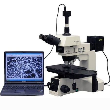 Amscope ME600 Large-format Metallurgical Trinocular Compound Microscope 50X-2500X w/Darkfield and Polarizat ME600TZC-5MA