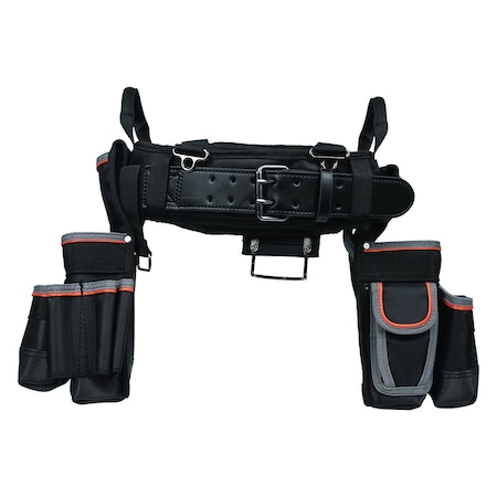 Klein Tools Black Ballistic Nylon Tool Belt, 26 Pockets, 55429 55429